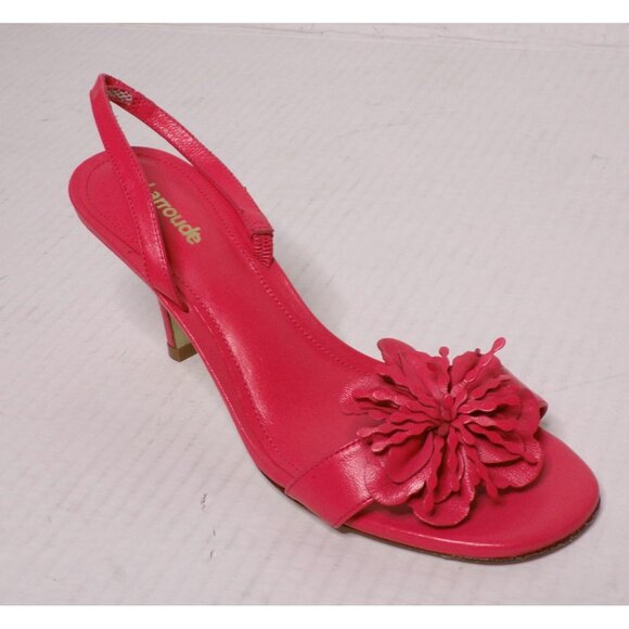 🆕LARROUDE Hibiscus Slingback Flower Sandal Shoes 8.5 Pink - Picture 9 of 12